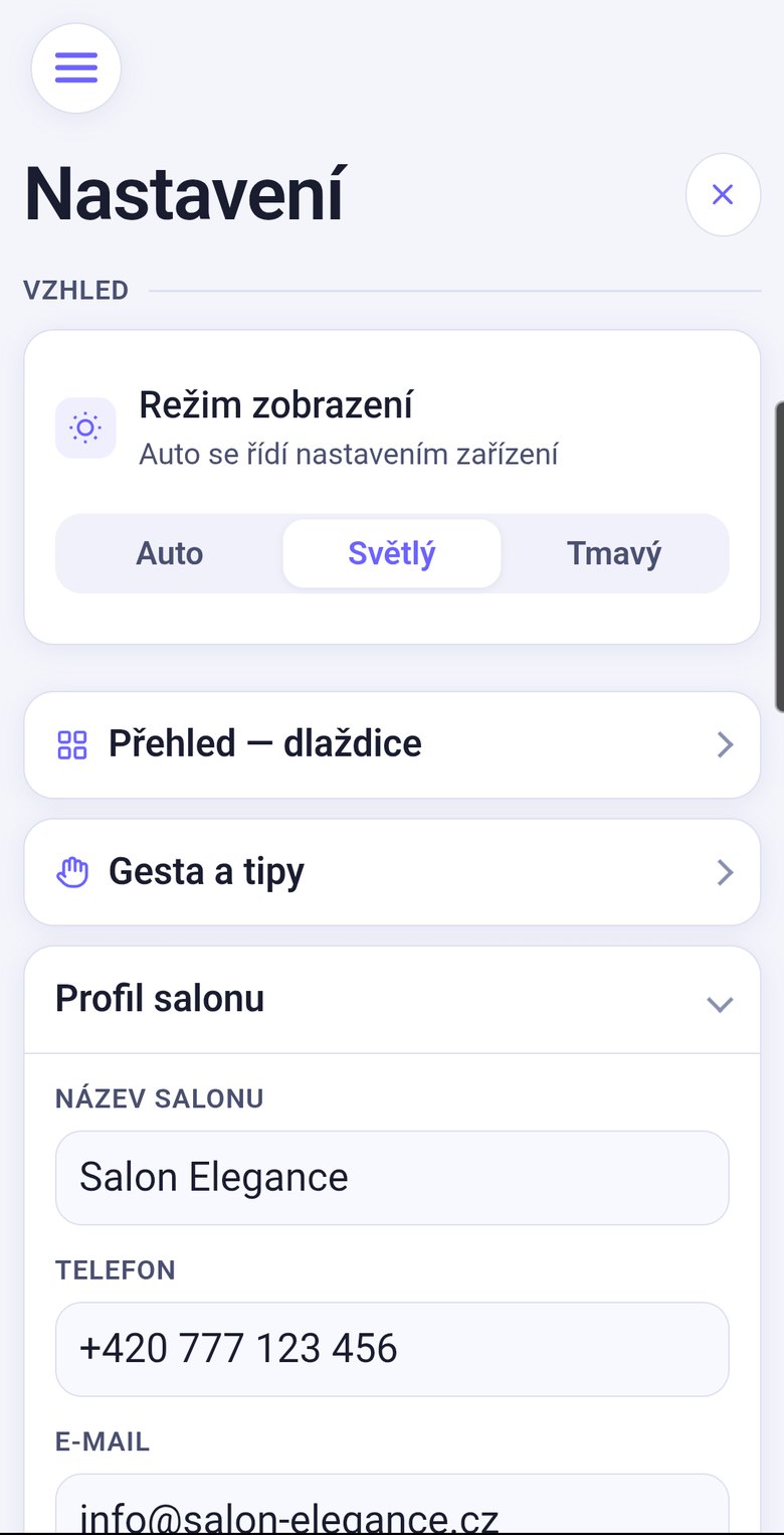 Nastavení aplikace