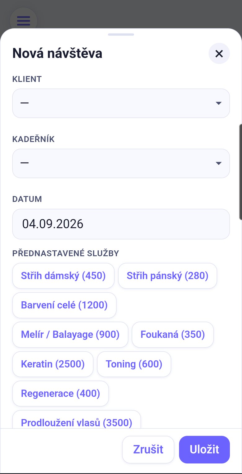 Formulář nové návštěvy
