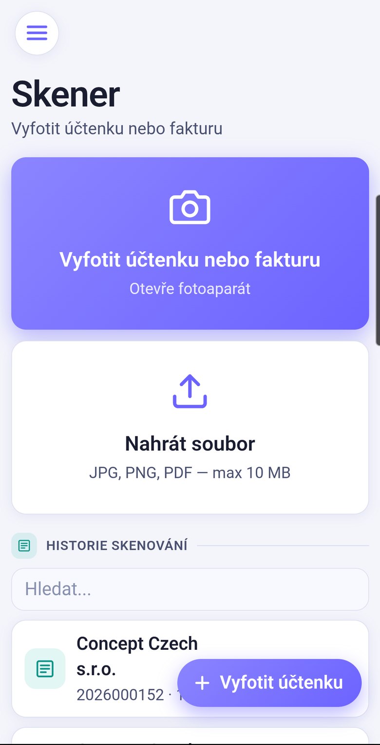 Skener účtenek